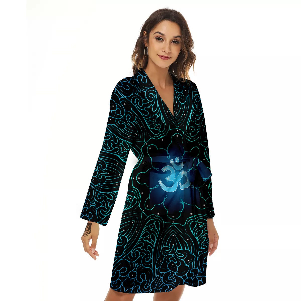 Om Psychedelic Print Women's Robe-grizzshop