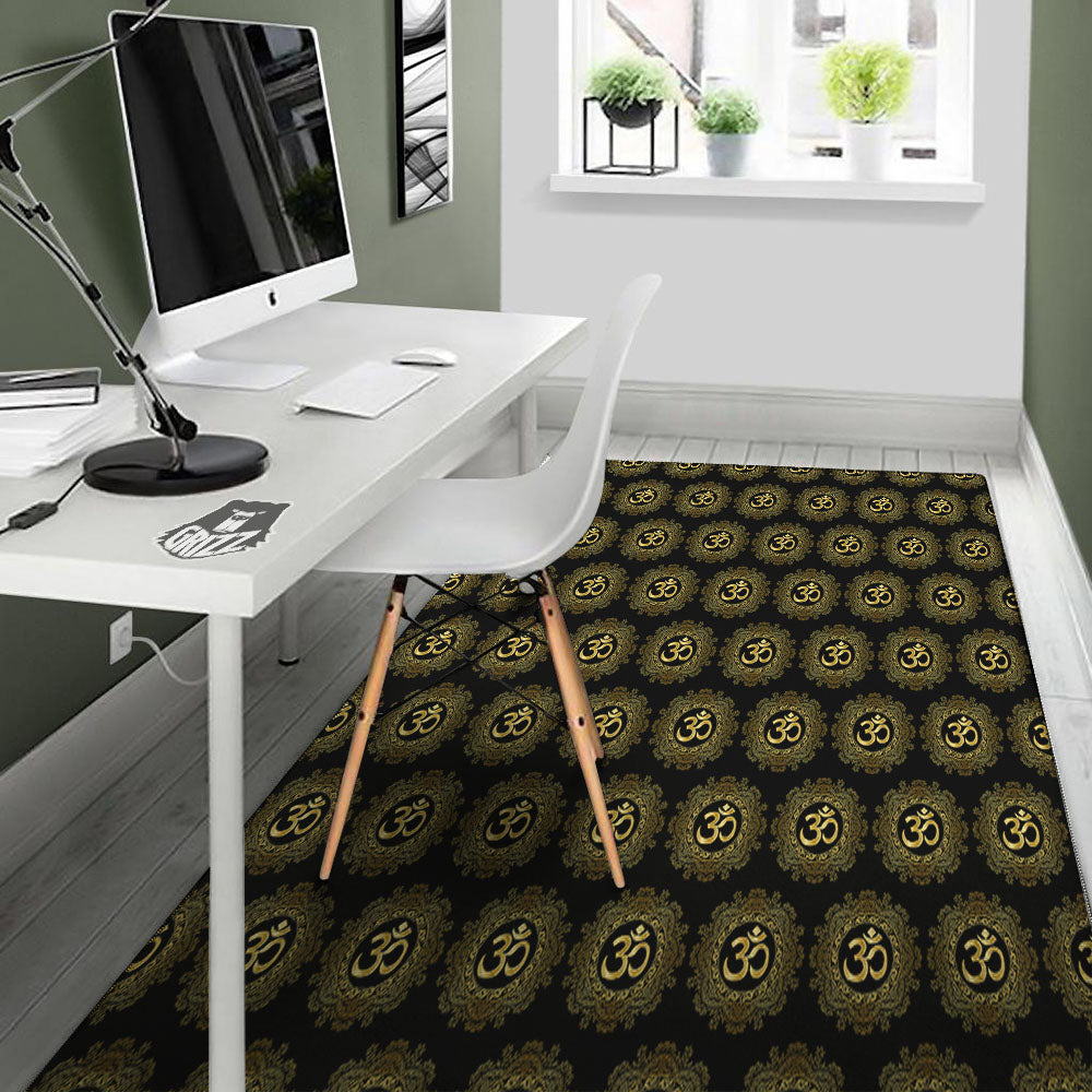 Om Sign Boho Print Pattern Floor Mat-grizzshop
