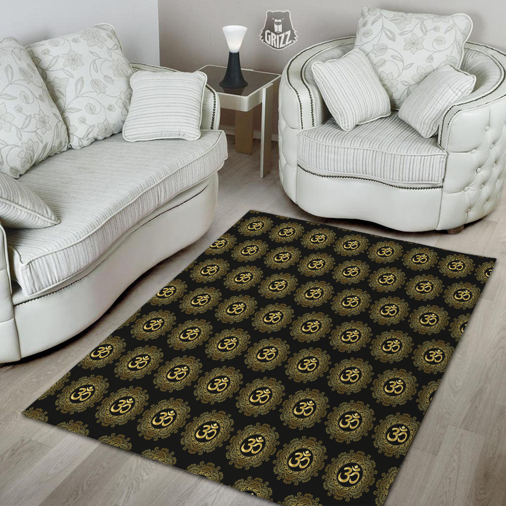 Om Sign Boho Print Pattern Floor Mat-grizzshop