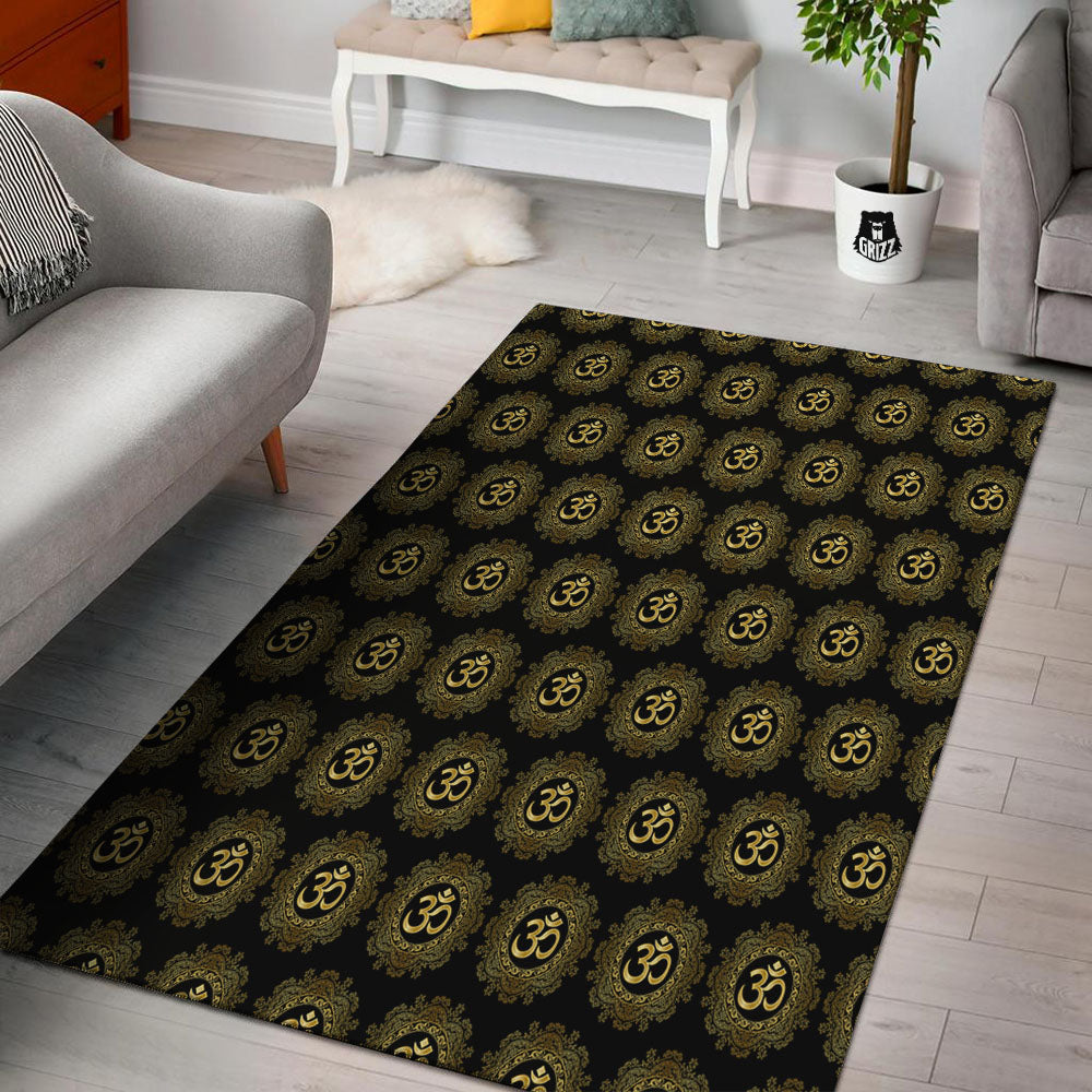 Om Sign Boho Print Pattern Floor Mat-grizzshop