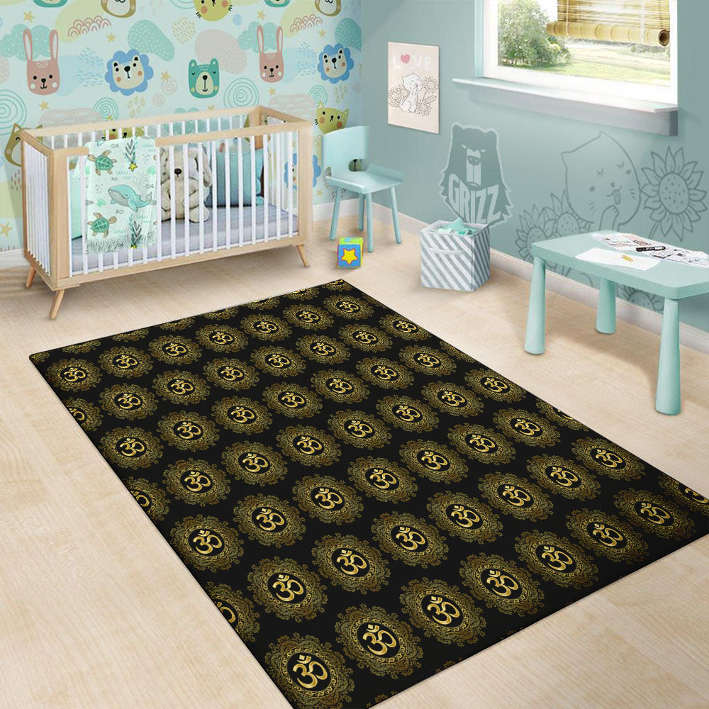 Om Sign Boho Print Pattern Floor Mat-grizzshop