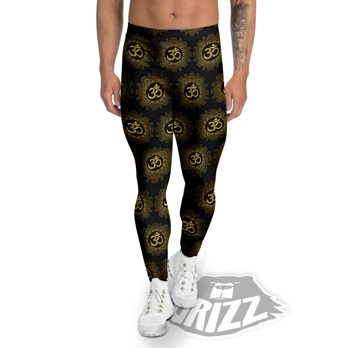 Om Sign Boho Print Pattern Men's Leggings-grizzshop