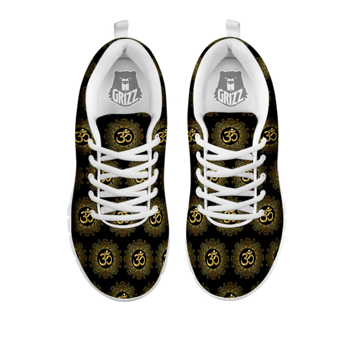 Om Sign Boho Print Pattern White Sneaker-grizzshop
