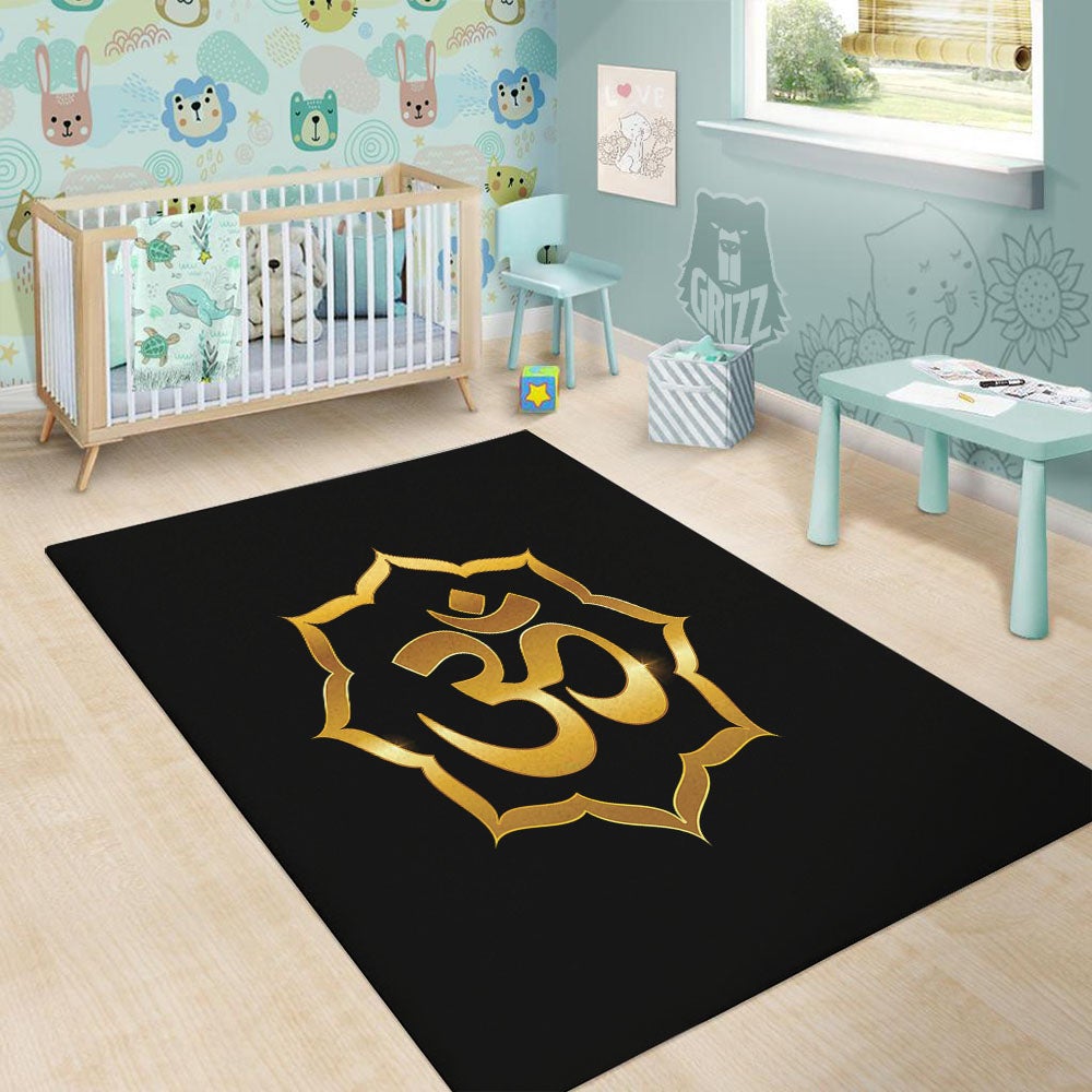 Om Sign Print Floor Mat-grizzshop