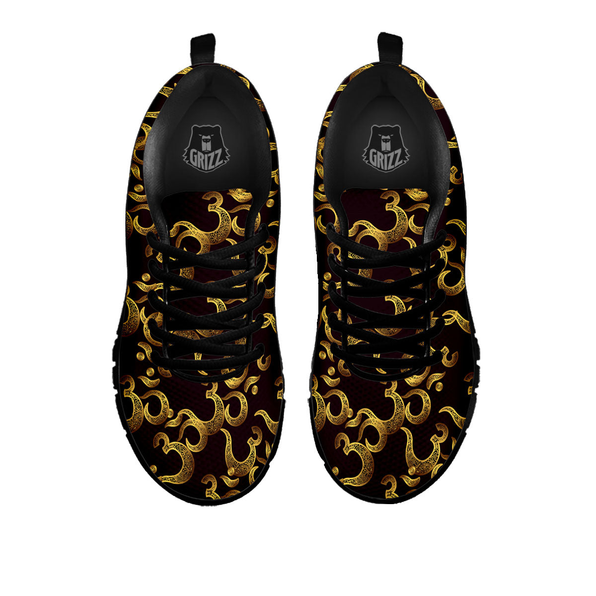 Om Sign Print Pattern Black Sneaker-grizzshop