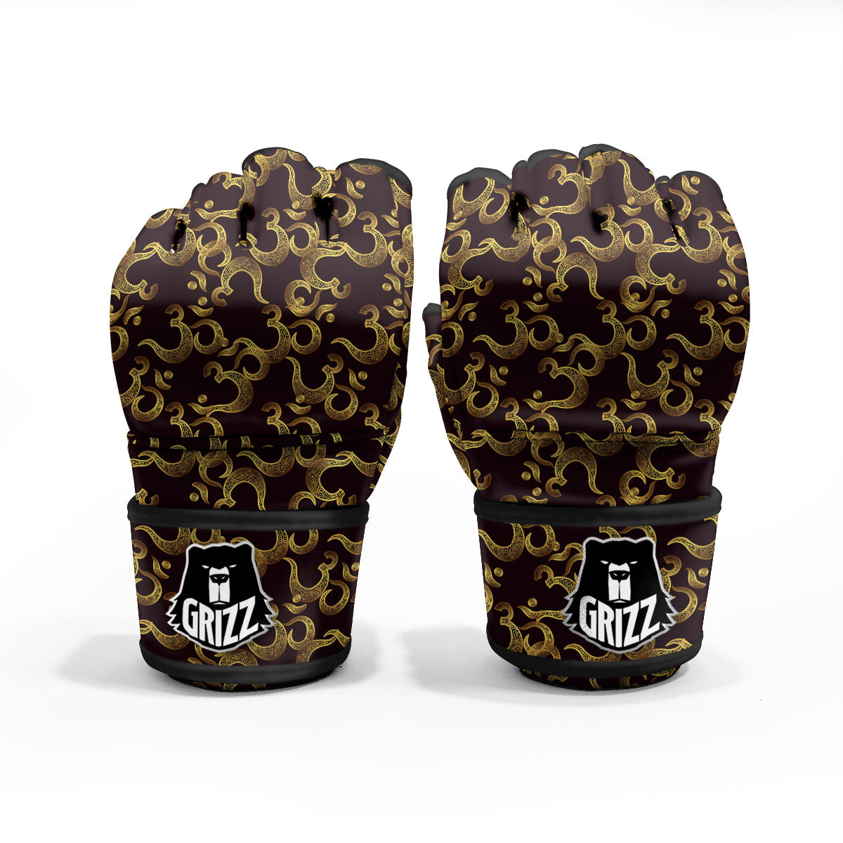 Om Sign Print Pattern MMA Gloves-grizzshop