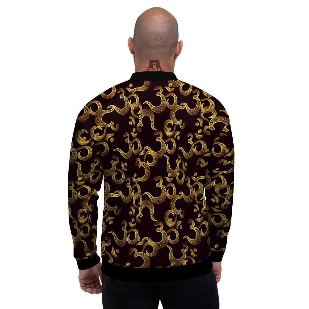 Om Sign Print Pattern Men's Bomber Jacket-grizzshop