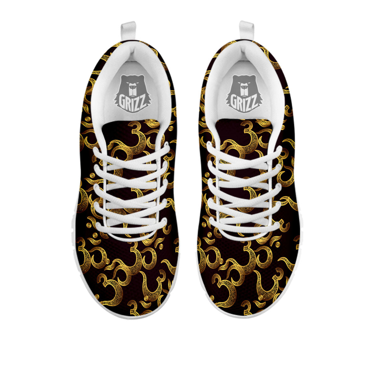 Om Sign Print Pattern White Sneaker-grizzshop
