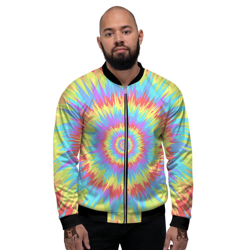 Optical Illusion Colorful Psychedelic Men's Bomber Jacket-grizzshop