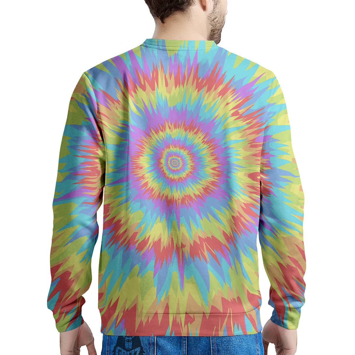 Optical Illusion Colorful Psychedelic Men's Sweatshirt-grizzshop