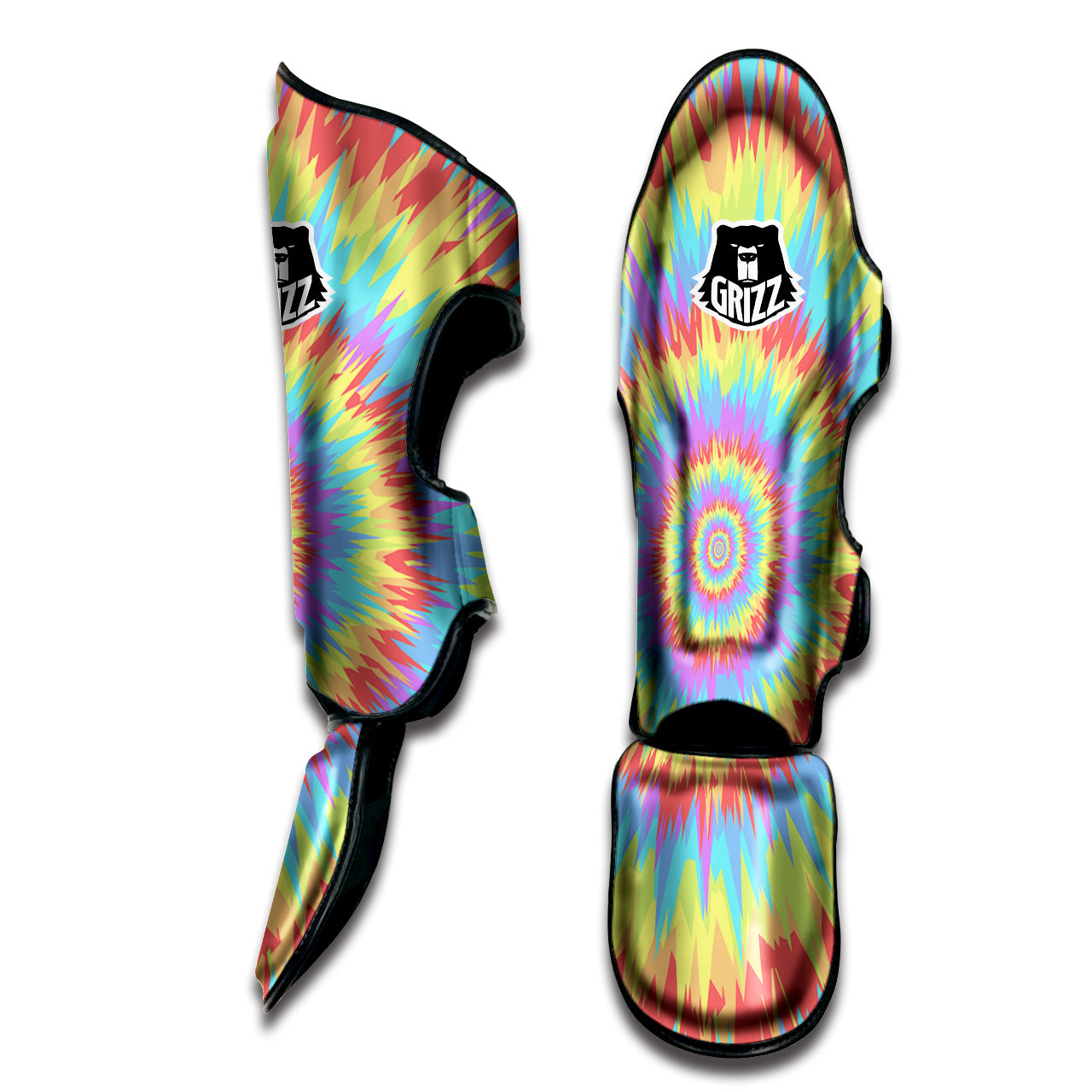 Optical Illusion Colorful Psychedelic Muay Thai Shin Guards-grizzshop