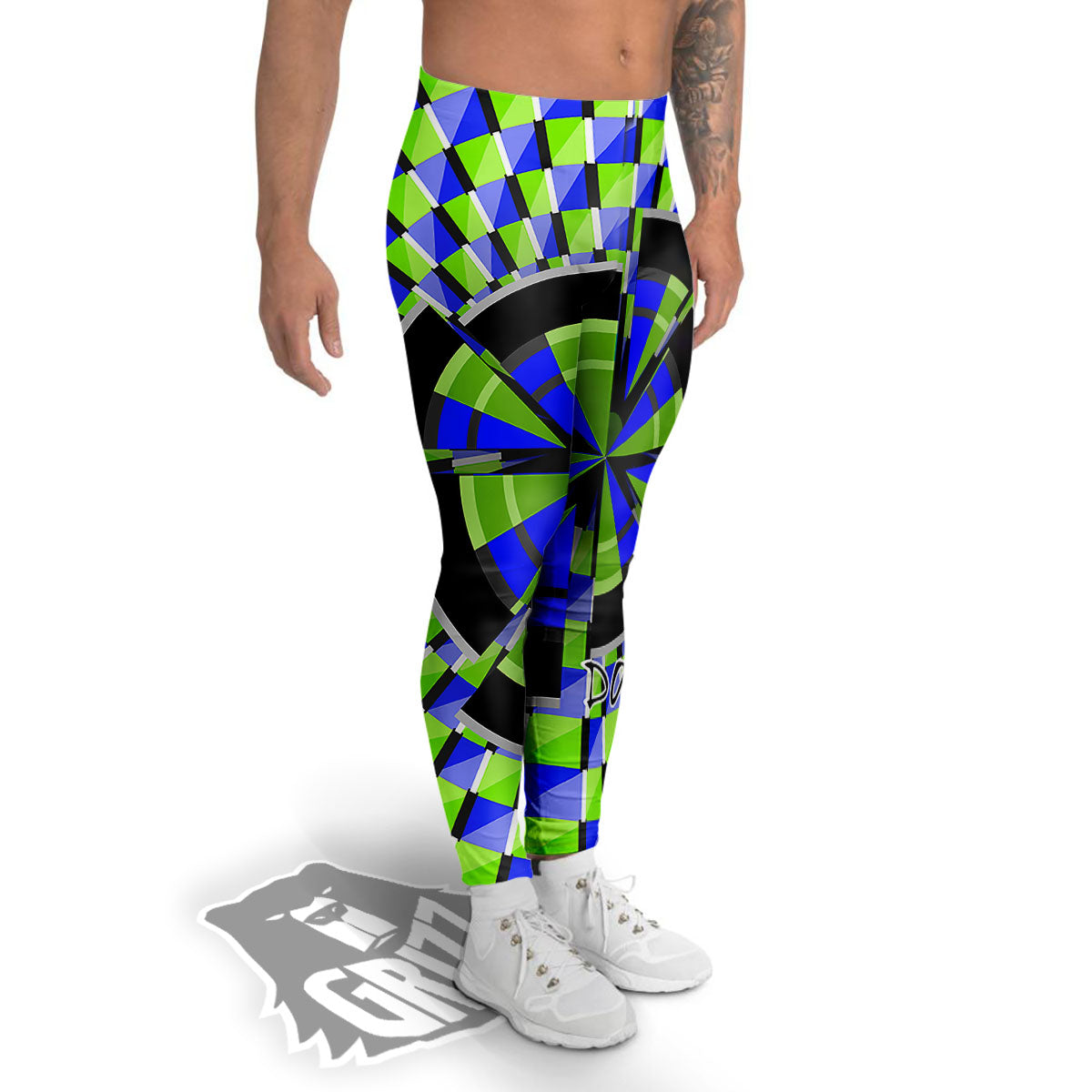 Optical Illusion Dartboard Moving Men's Leggings-grizzshop