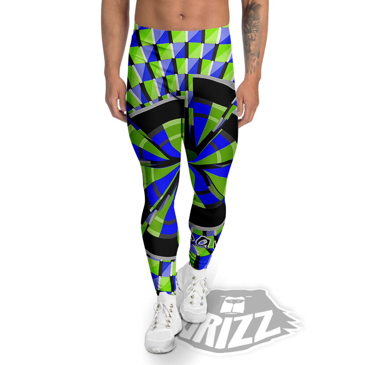 Optical Illusion Dartboard Moving Men's Leggings-grizzshop