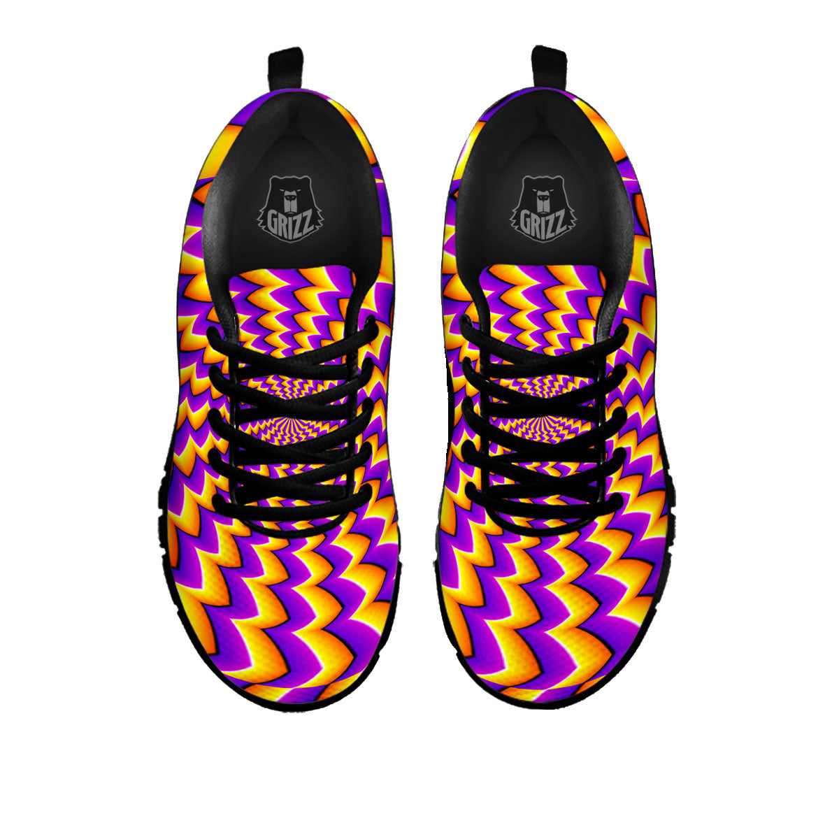 Optical Illusion Moving Dizzy Circle Black Sneaker-grizzshop