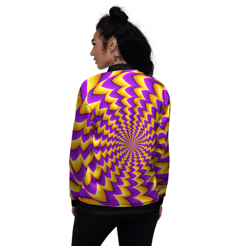 Optical Illusion Moving Dizzy Circle Women's Bomber Jacket-grizzshop