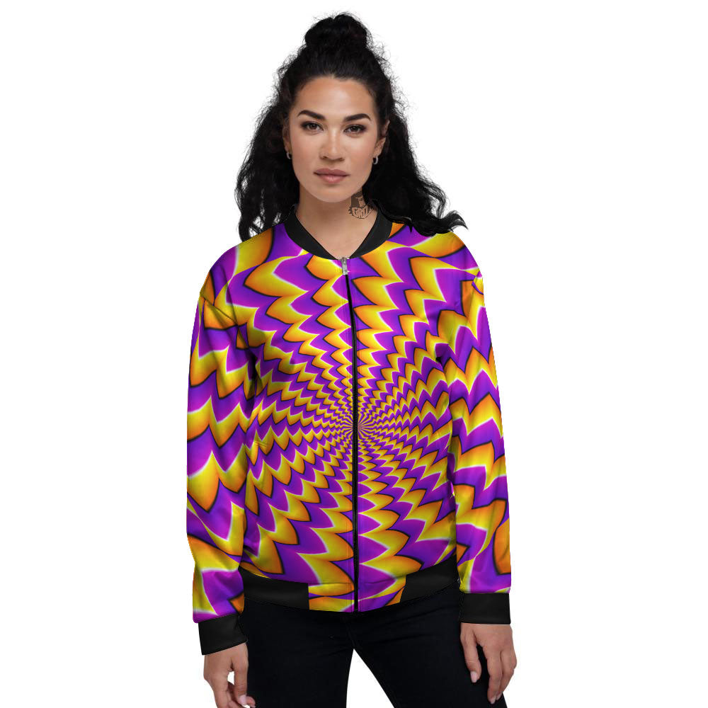 Optical Illusion Moving Dizzy Circle Women's Bomber Jacket-grizzshop