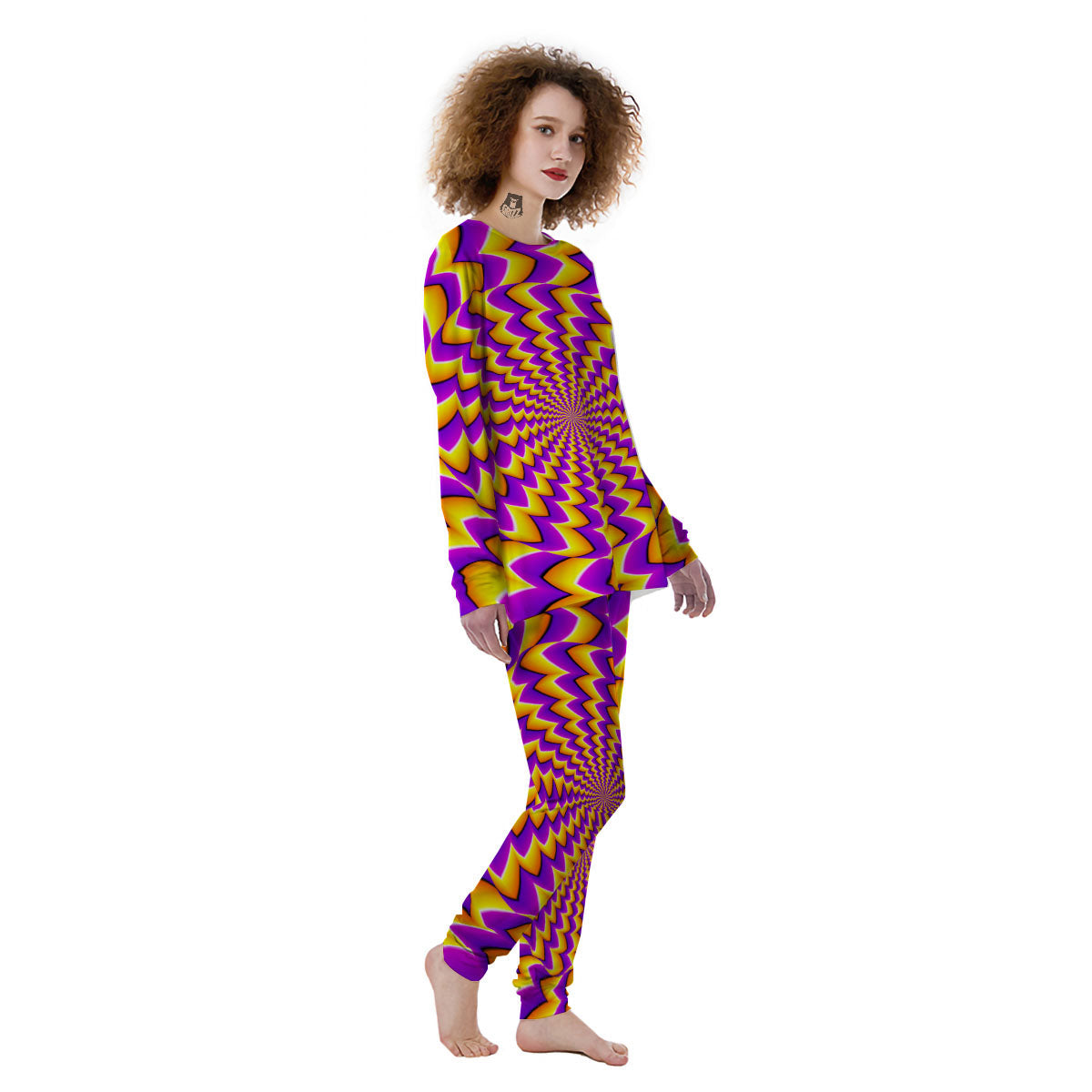Optical Illusion Moving Dizzy Circle Women's Pajamas-grizzshop