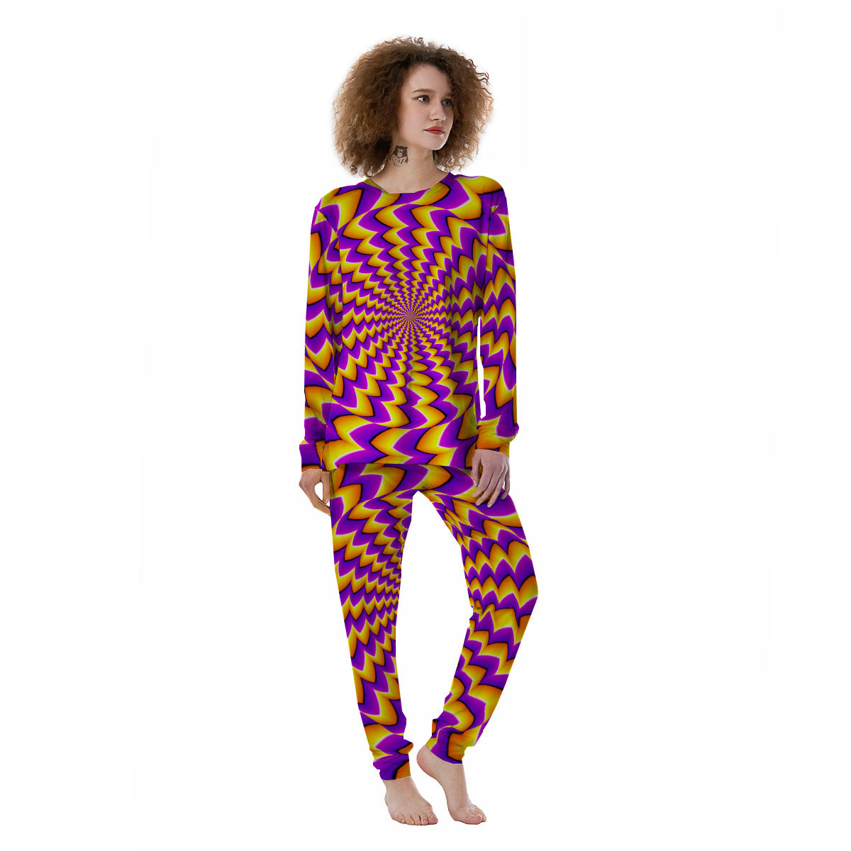 Optical Illusion Moving Dizzy Circle Women's Pajamas-grizzshop