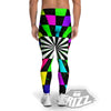 Optical Illusion Neon Abstract Print Men's Leggings-grizzshop