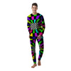 Optical Illusion Neon Abstract Print Men's Pajamas-grizzshop