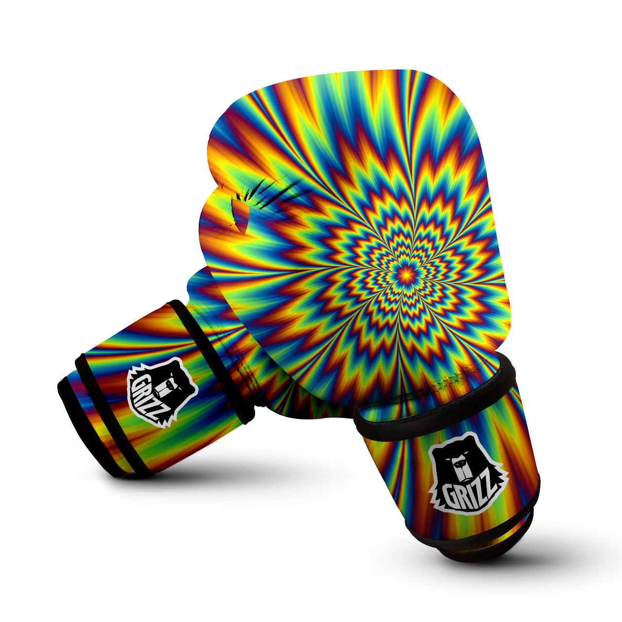 Optical Illusion Neon Psychedelic Boxing Gloves-grizzshop
