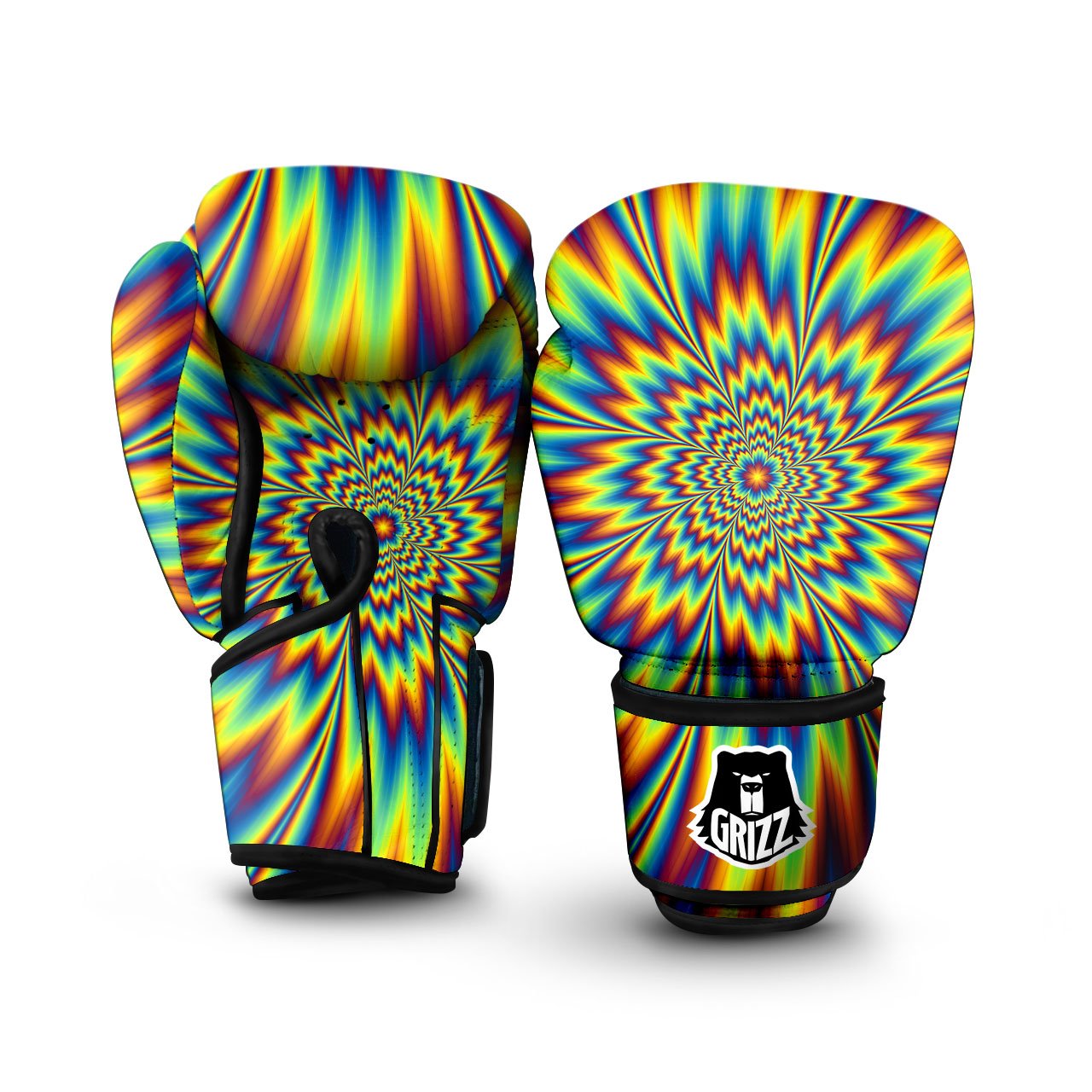 Optical Illusion Neon Psychedelic Boxing Gloves-grizzshop