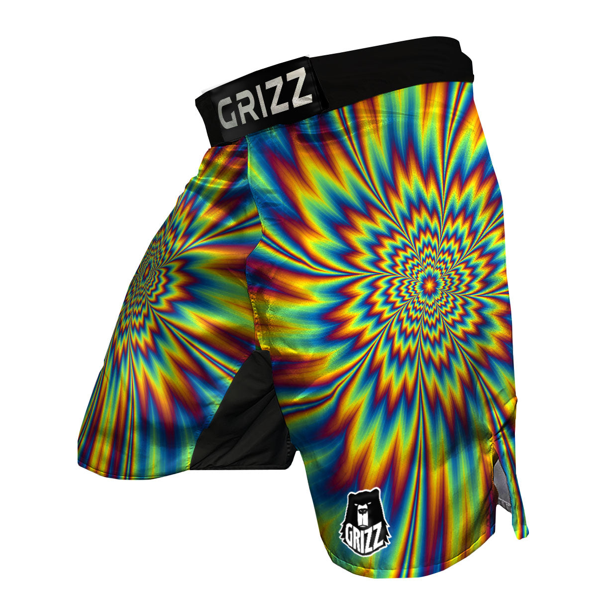 Optical Illusion Neon Psychedelic MMA Shorts-grizzshop