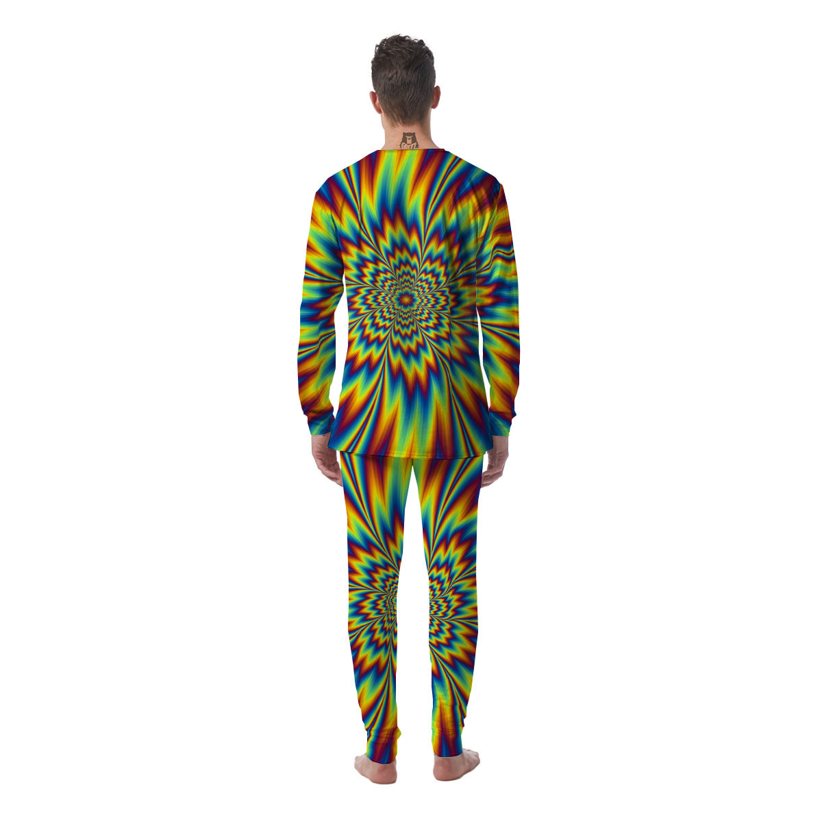 Optical Illusion Neon Psychedelic Men's Pajamas-grizzshop