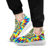 Optical Illusion Neon Psychedelic White Athletic Shoes-grizzshop