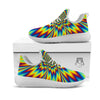 Optical Illusion Neon Psychedelic White Athletic Shoes-grizzshop