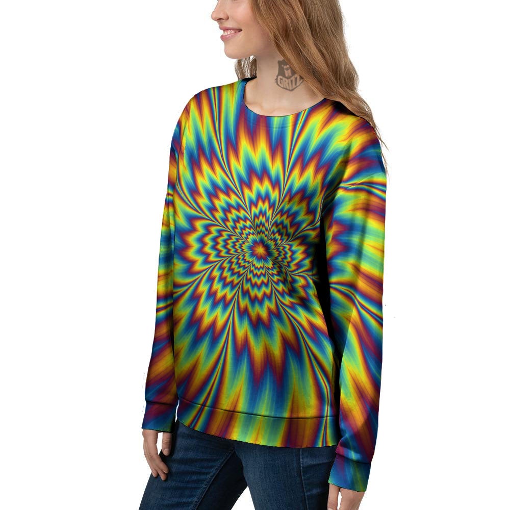 Optical Illusion Neon Psychedelic Women's Sweatshirt-grizzshop