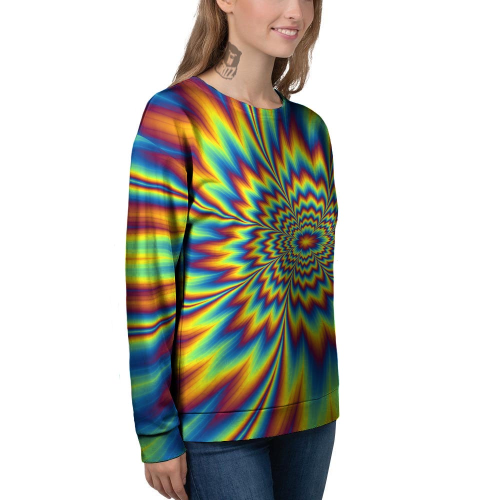 Optical Illusion Neon Psychedelic Women's Sweatshirt-grizzshop