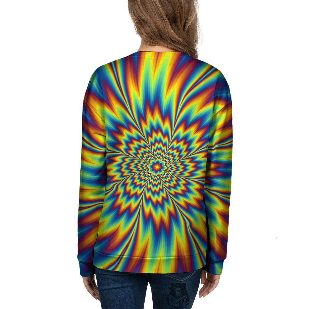Optical Illusion Neon Psychedelic Women's Sweatshirt-grizzshop
