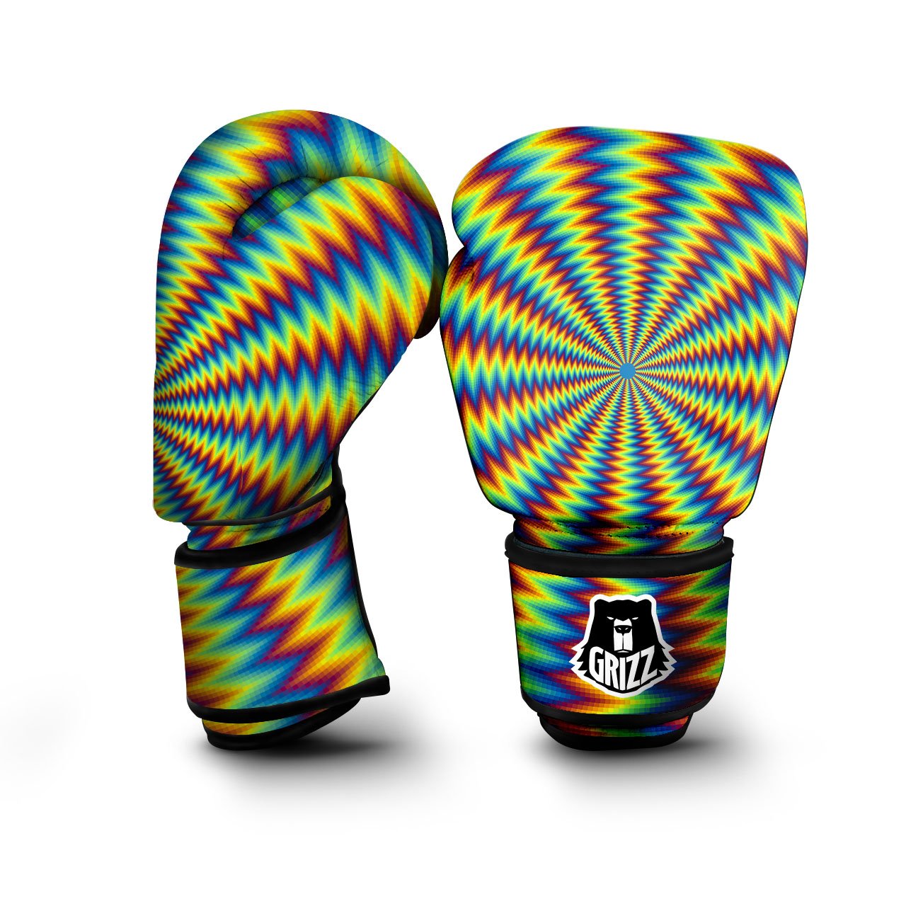 Optical Illusion Octagonal Psychedelic Boxing Gloves-grizzshop