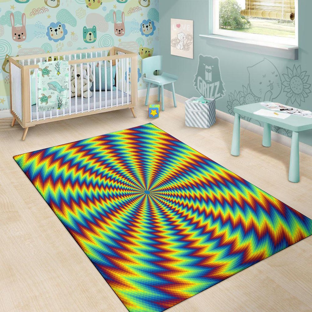 Optical Illusion Octagonal Psychedelic Floor Mat-grizzshop