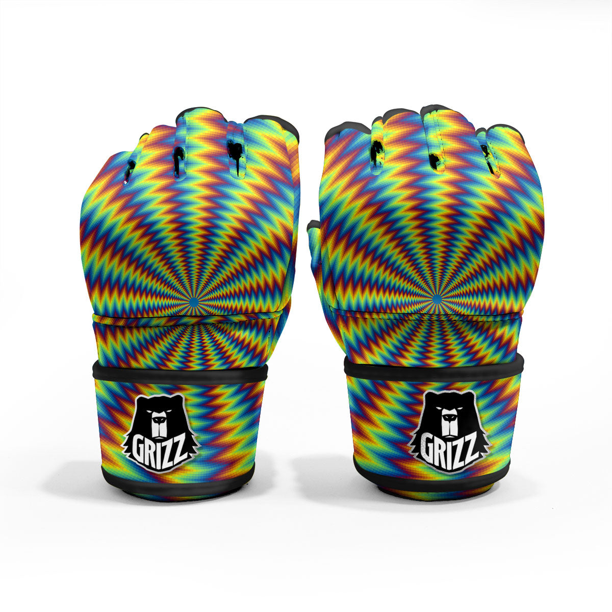 Optical Illusion Octagonal Psychedelic MMA Gloves-grizzshop