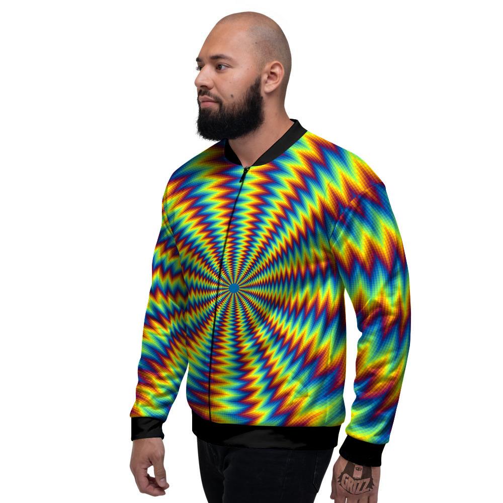 Optical Illusion Octagonal Psychedelic Men's Bomber Jacket-grizzshop