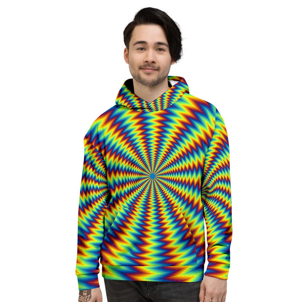 Optical Illusion Octagonal Psychedelic Men's Hoodie-grizzshop