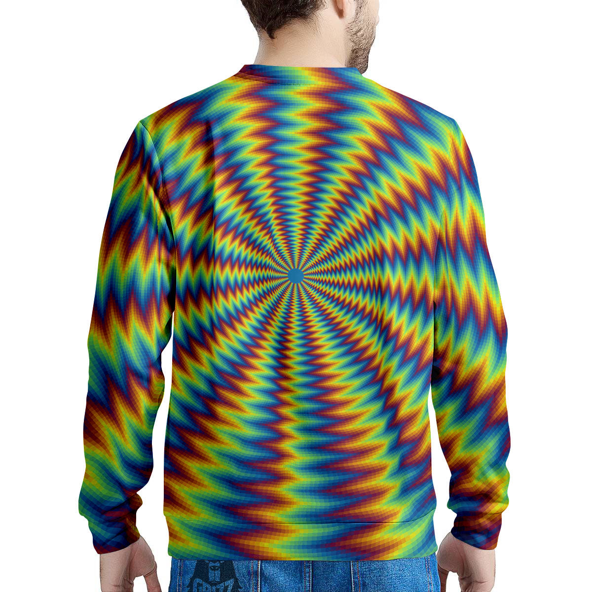 Optical Illusion Octagonal Psychedelic Men's Sweatshirt-grizzshop