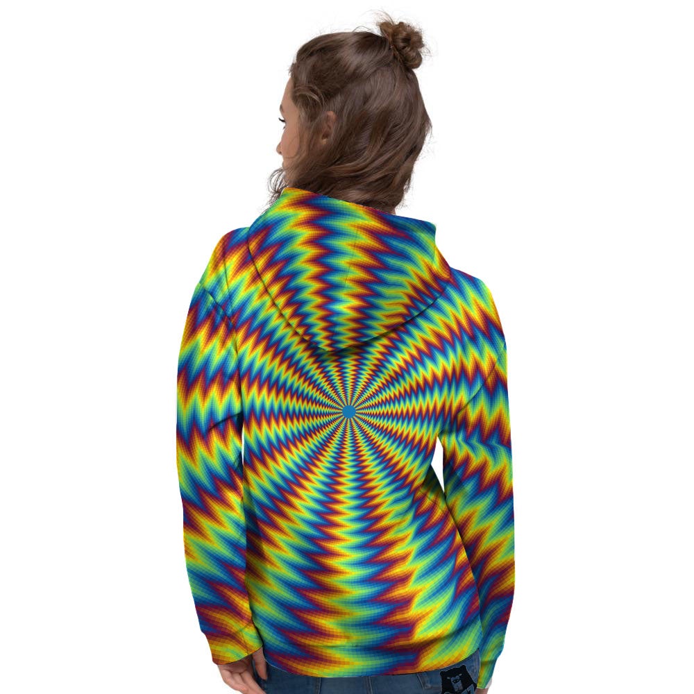 Optical Illusion Octagonal Psychedelic Women's Hoodie-grizzshop