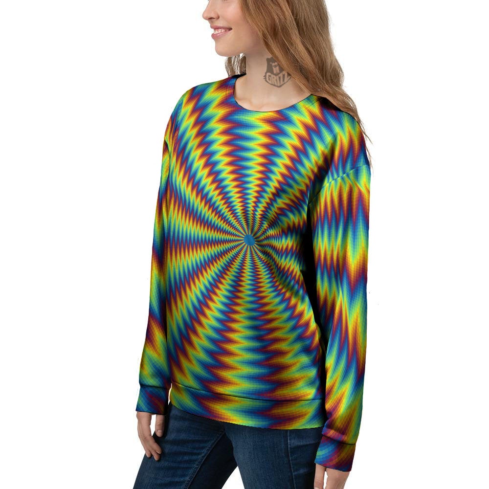Optical Illusion Octagonal Psychedelic Women's Sweatshirt-grizzshop