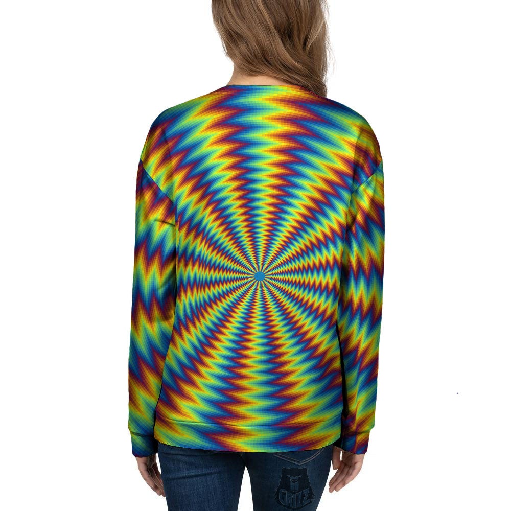 Optical Illusion Octagonal Psychedelic Women's Sweatshirt-grizzshop