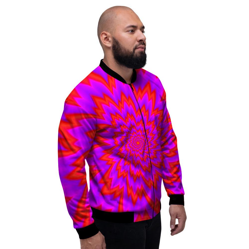Optical Illusion Spiky Psychedelic Men's Bomber Jacket-grizzshop