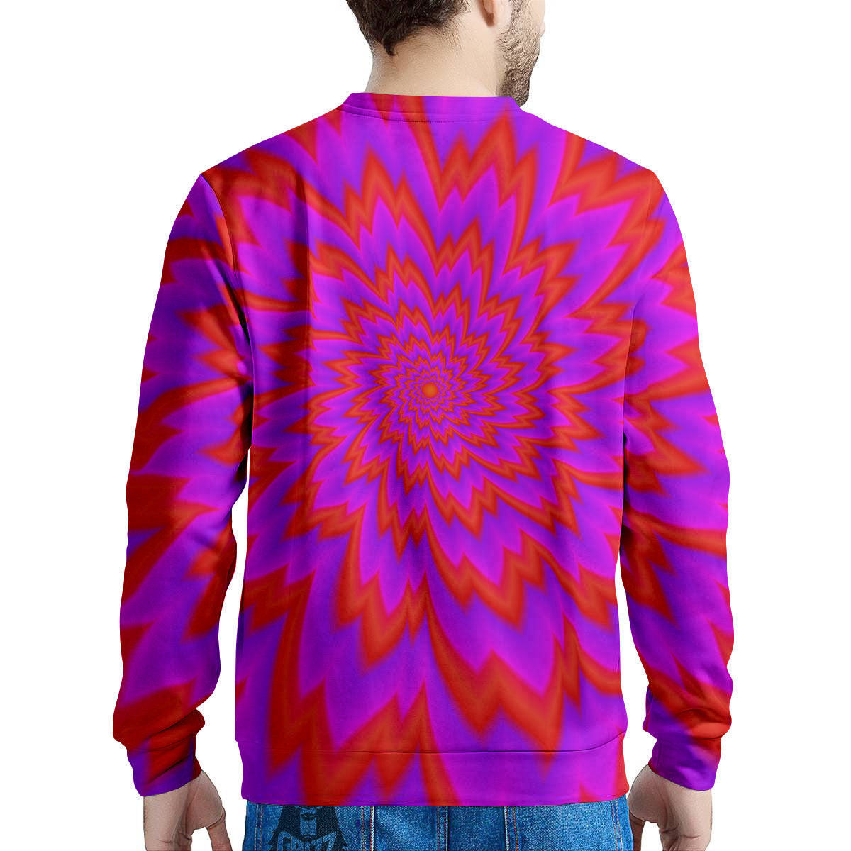 Optical Illusion Spiky Psychedelic Men's Sweatshirt-grizzshop