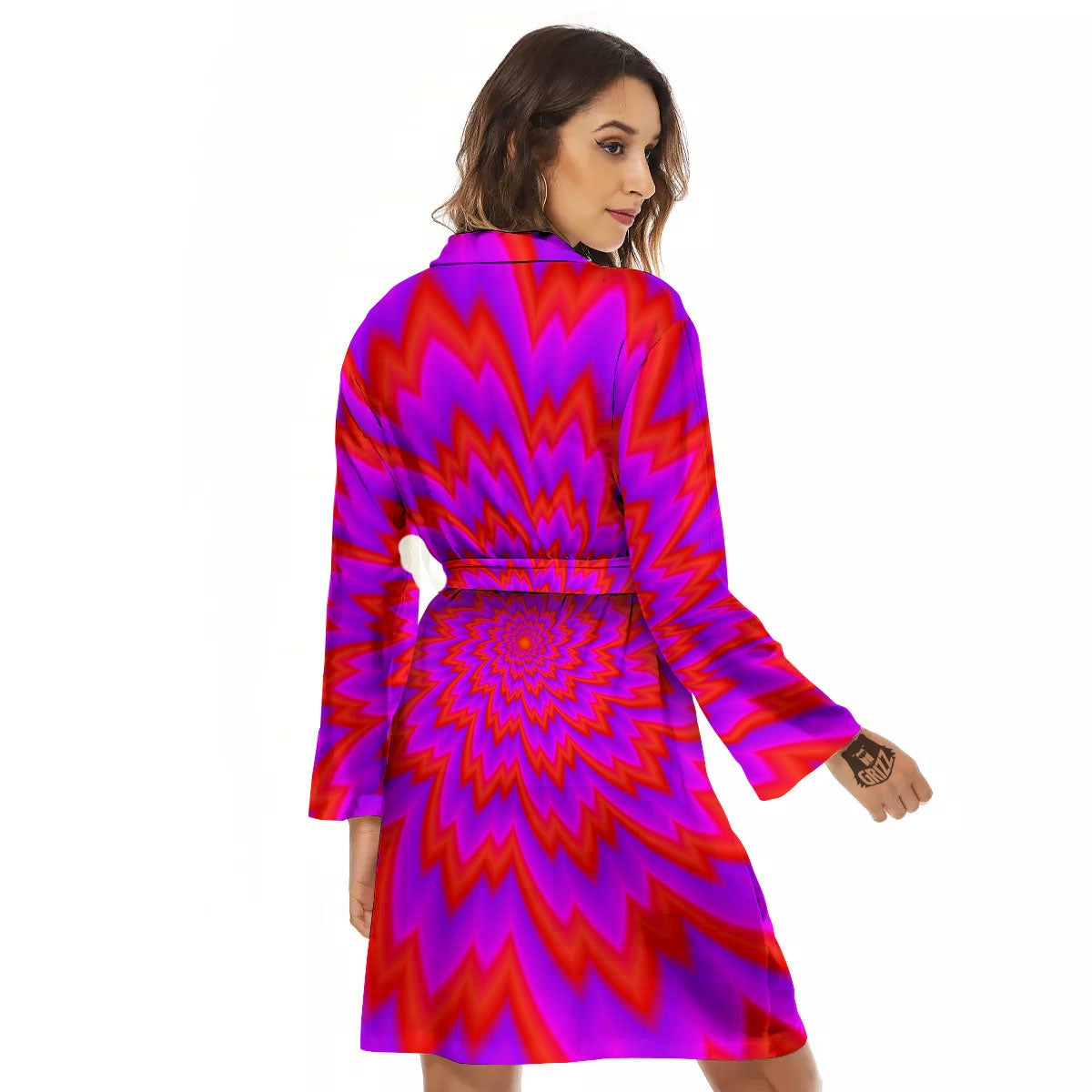 Optical Illusion Spiky Psychedelic Women's Robe-grizzshop