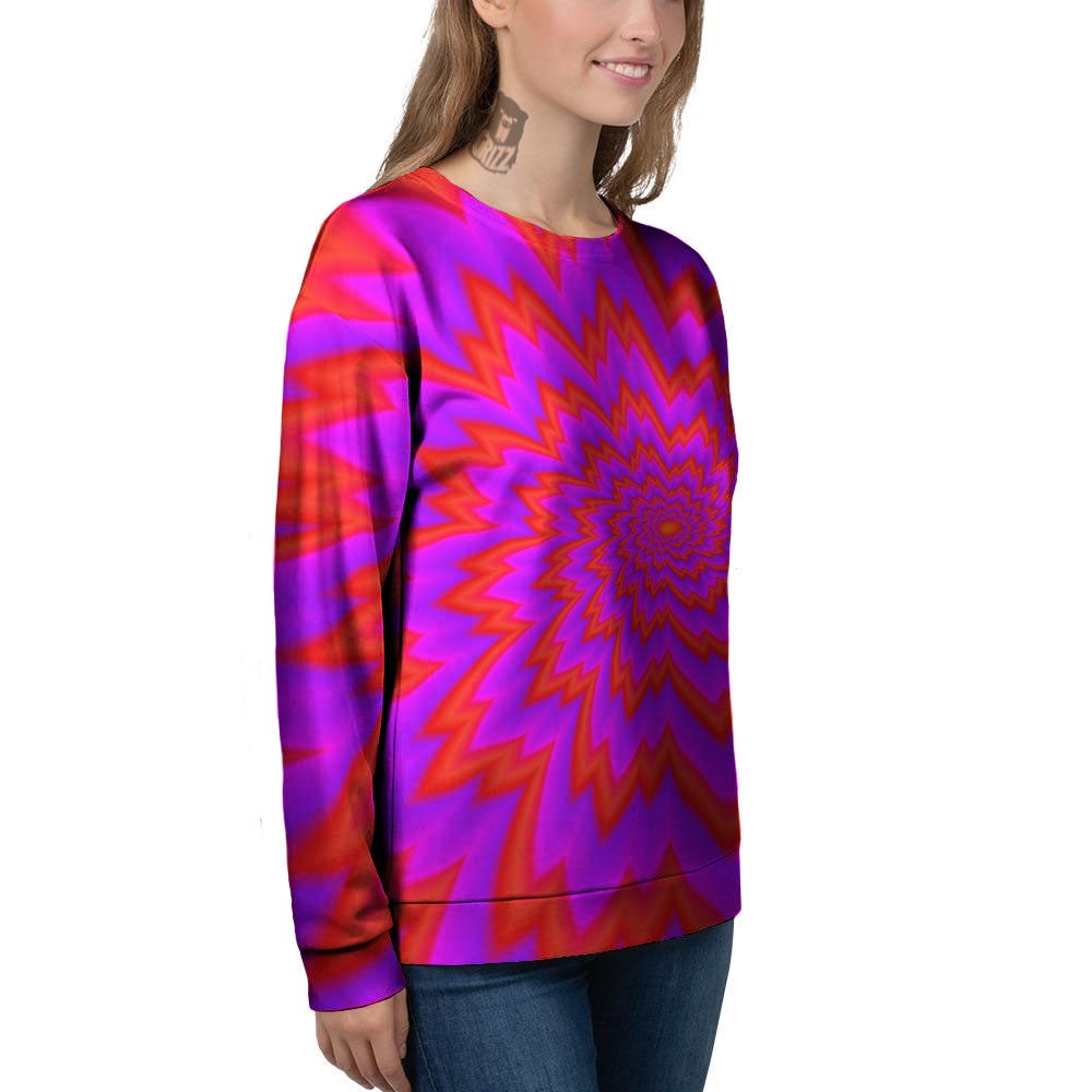 Optical Illusion Spiky Psychedelic Women's Sweatshirt-grizzshop