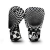 Optical Illusion White And Black Print Boxing Gloves-grizzshop