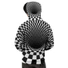 Optical Illusion White And Black Print Men's Hoodie-grizzshop