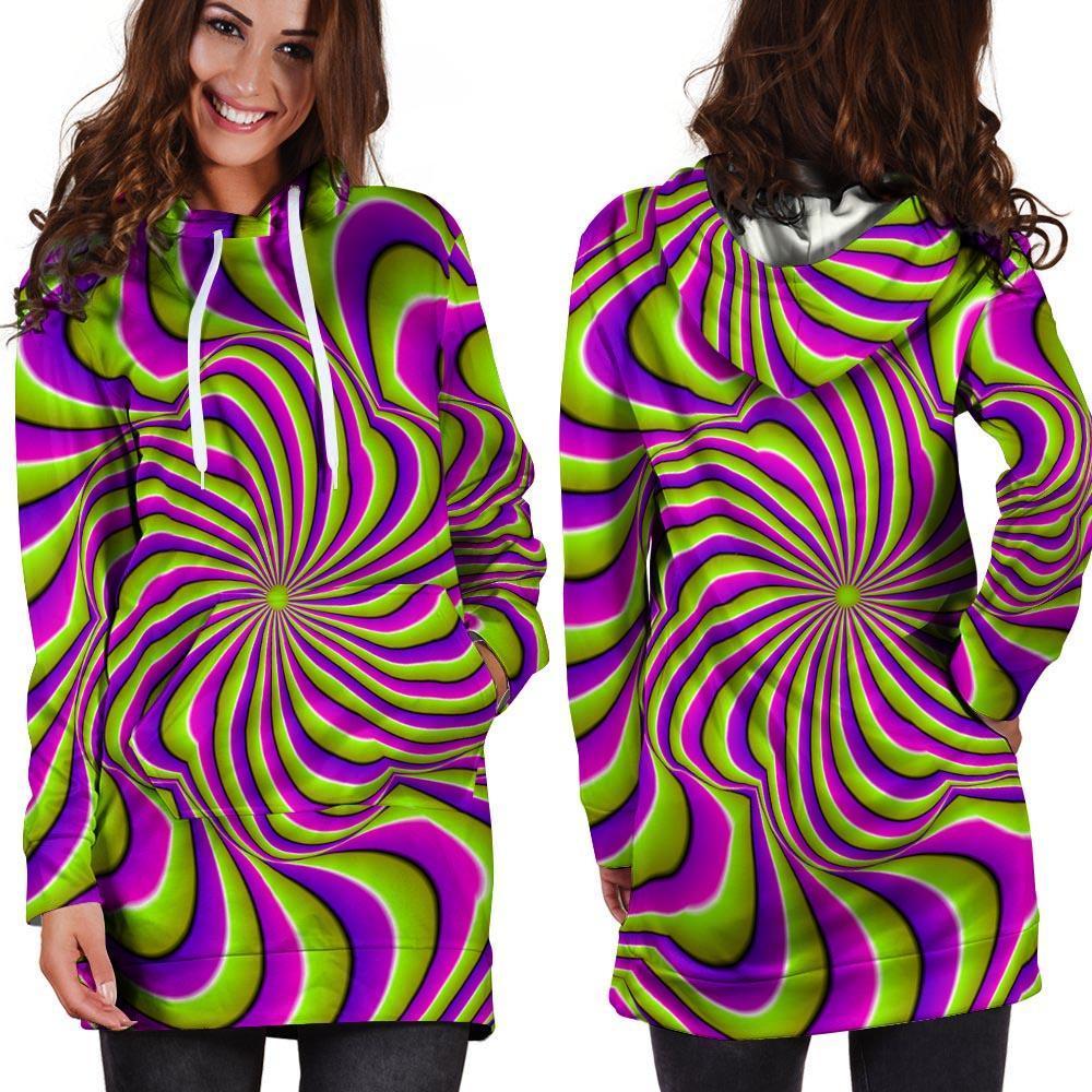 Optical illusion Abstract Hoodie Dress-grizzshop