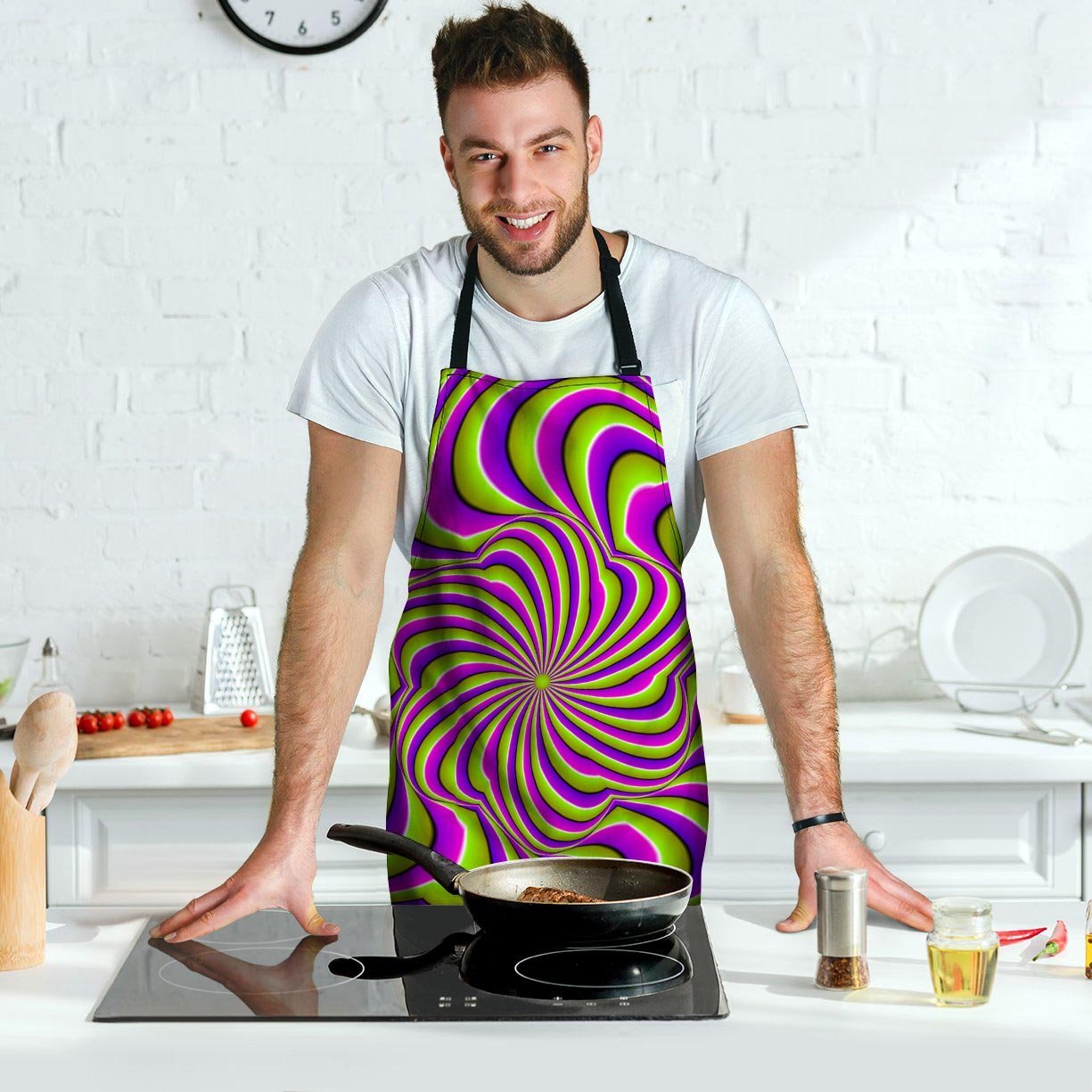 Optical illusion Abstract Men's Apron-grizzshop